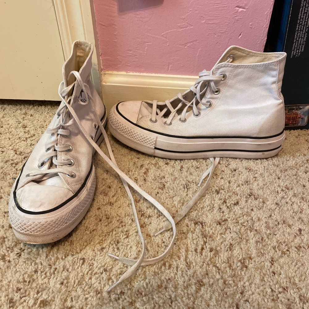 HighTop White Platform Converse